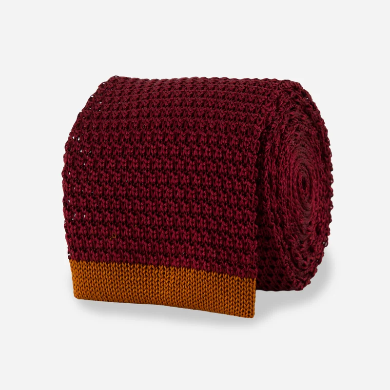 Tipped Knit Wine Tie