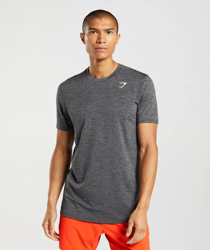Gymshark Arrival Marl T-Shirt - Black/Silhouette Grey Marl
