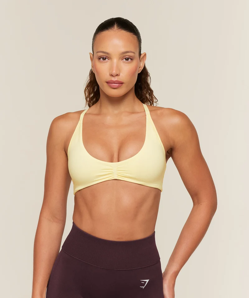 Gymshark Relay Seamless Light Support Sports Bra - Butter Yellow