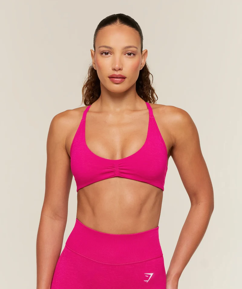 Gymshark Relay Seamless Light Support Sports Bra - Performance Pink