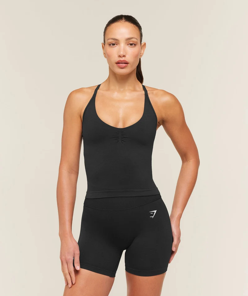 Gymshark Relay Tank with Shelf - Black