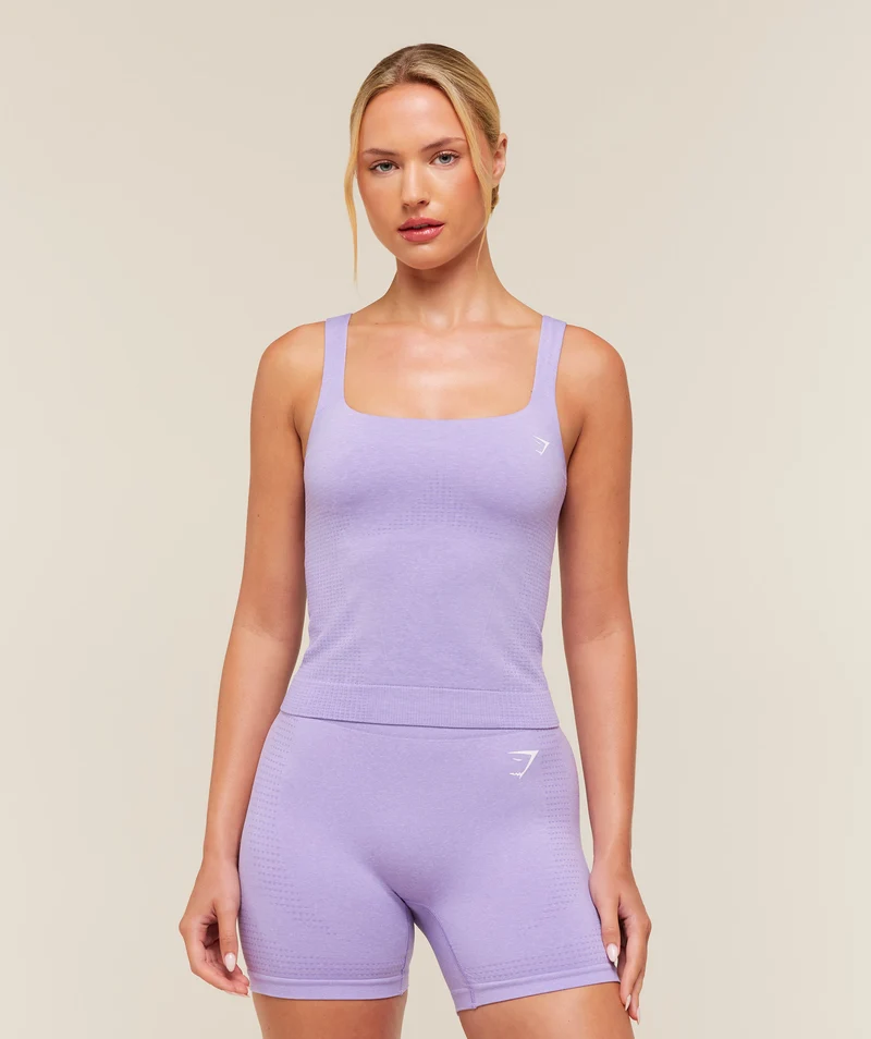 Gymshark Vital Seamless Tank With Shelf - Pace Purple/Marl
