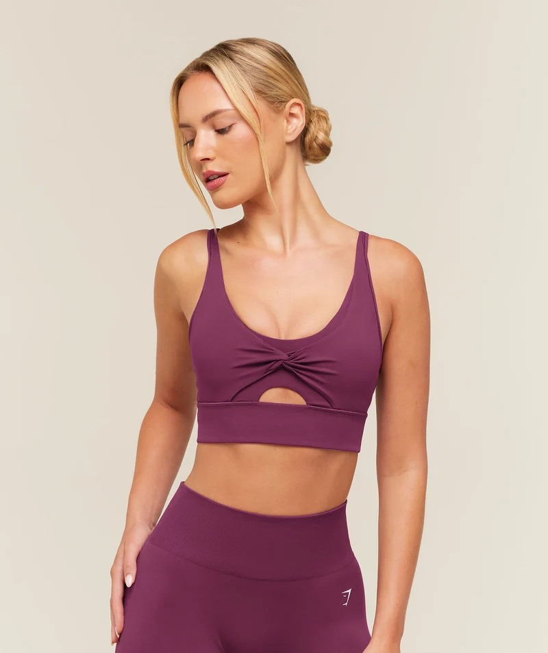 Gymshark Twist Front Sports Bra - Strength Pink