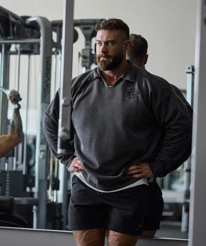 Gymshark Premium Legacy Pullover - Black/Pigment Dye