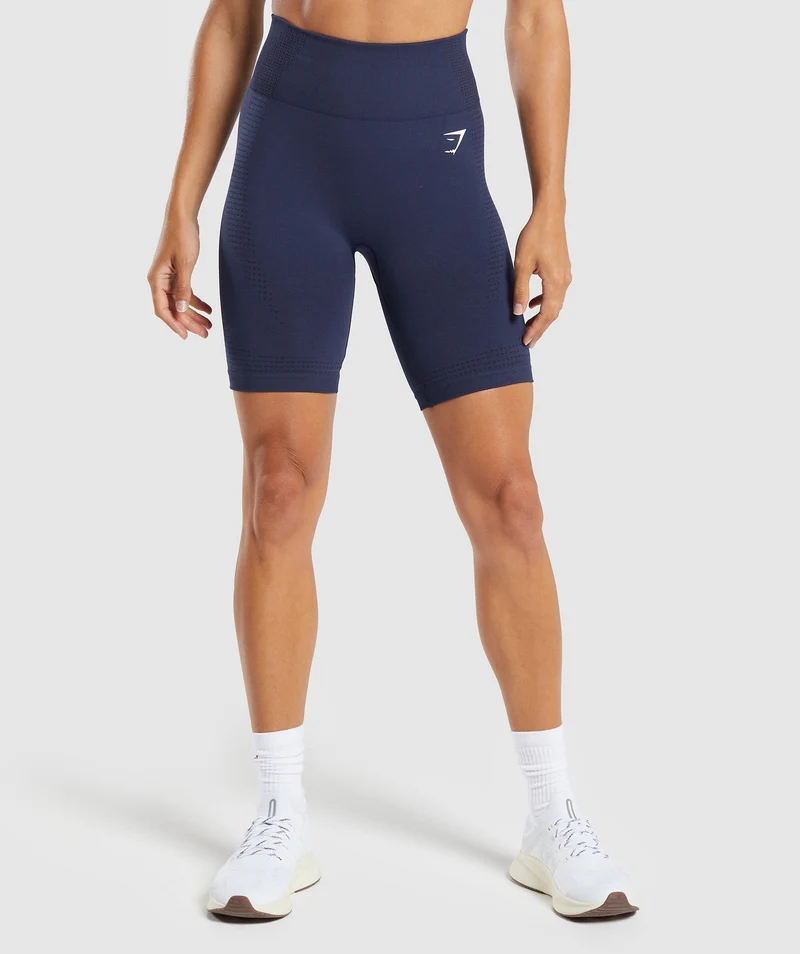 Gymshark Vital Seamless 7 inch Shorts - Heavy Blue/Marl