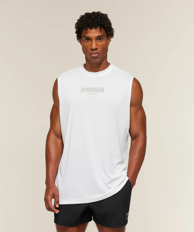 Gymshark Motion Blur Graphic Tank - White