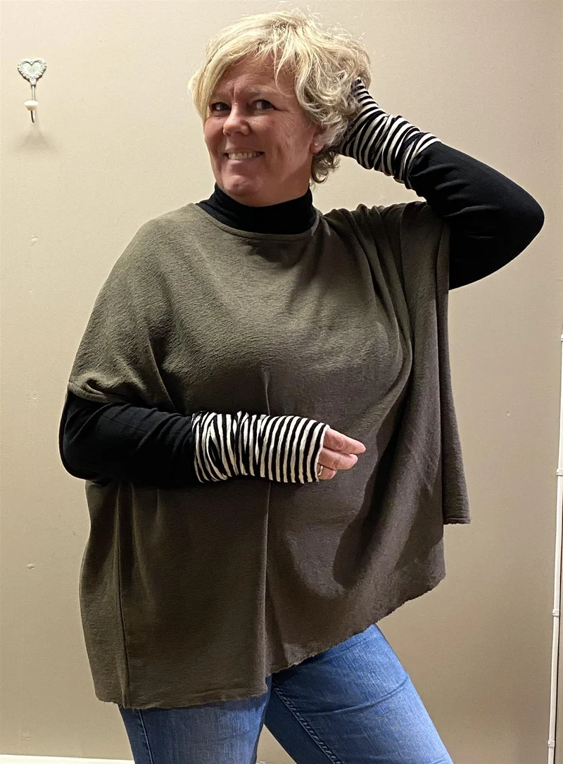 Top Extra Wide Dark Oliven