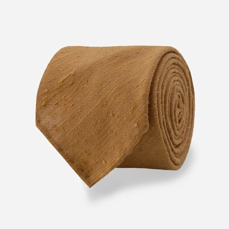 Como Solid Silk Shantung Terracotta Tie