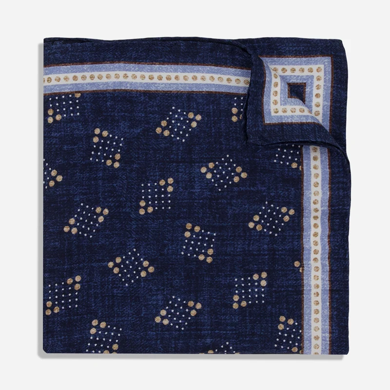 Acero Geo Navy Pocket Square