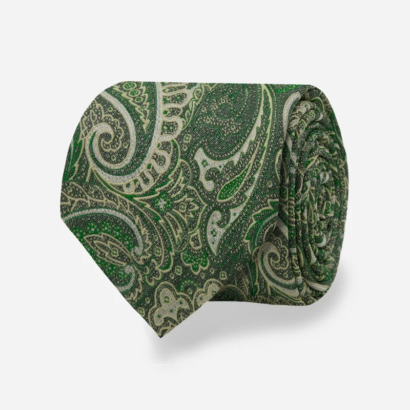 Portofino Paisley Moss Green Tie