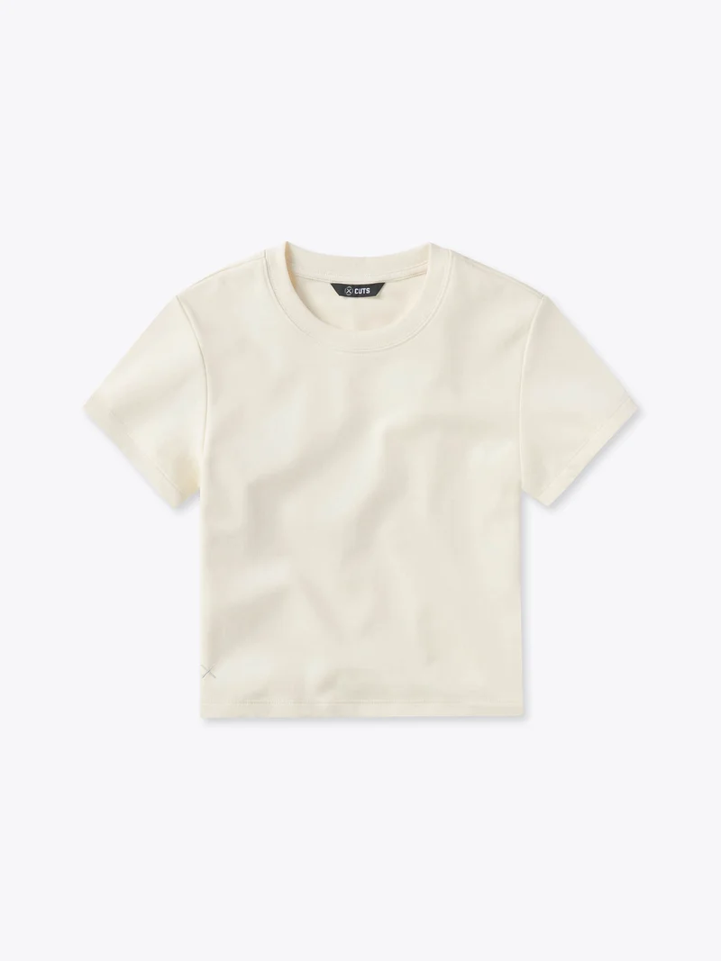 Tomboy Tee Cropped | Ivory Slim-fit Tomboy-Cotton™