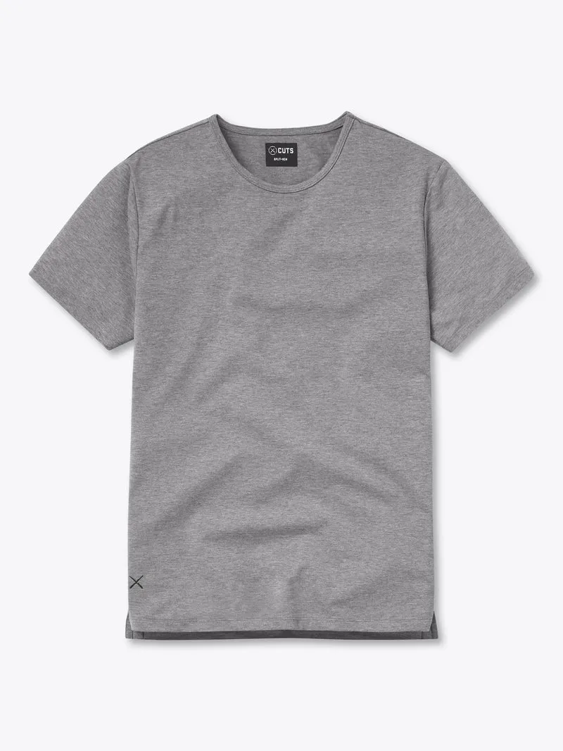 AO Split-Hem Tee | Heather Grey Signature-fit PYCA Pro®