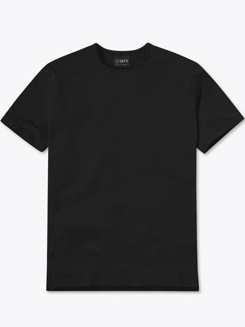 AO Split-Hem Tee | Black Signature-fit PYCA Pro®