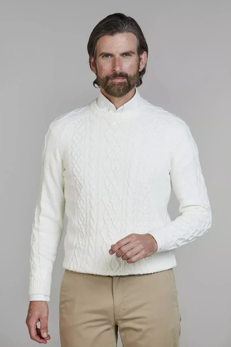 CREW NECK CABLE KNIT - OFFWHITE 11