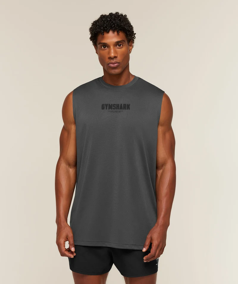 Gymshark Motion Blur Graphic Tank - Onyx Grey