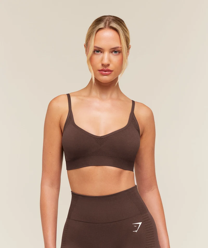 Gymshark Vital Sports Bra - Rich Espresso Brown/Marl
