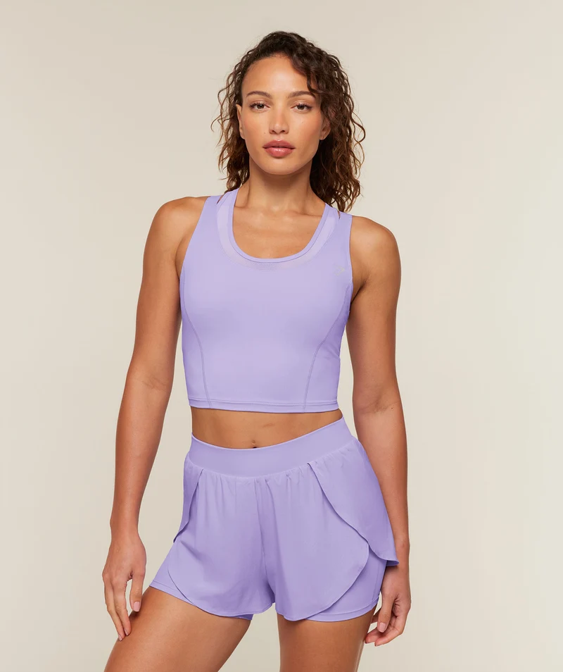 Gymshark Mesh Sleeveless Tank with Shelf - Pace Purple