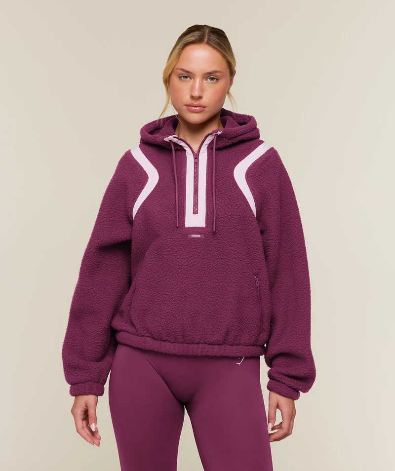 Gymshark Sherpa 1/4 Zip Jacket - Strength Pink/Haze Pink