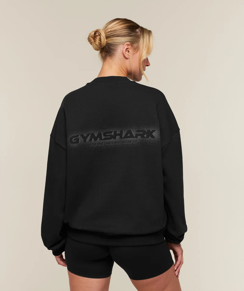 Gymshark For The Ones Who Show Up Graphic Sweatshirt - Black