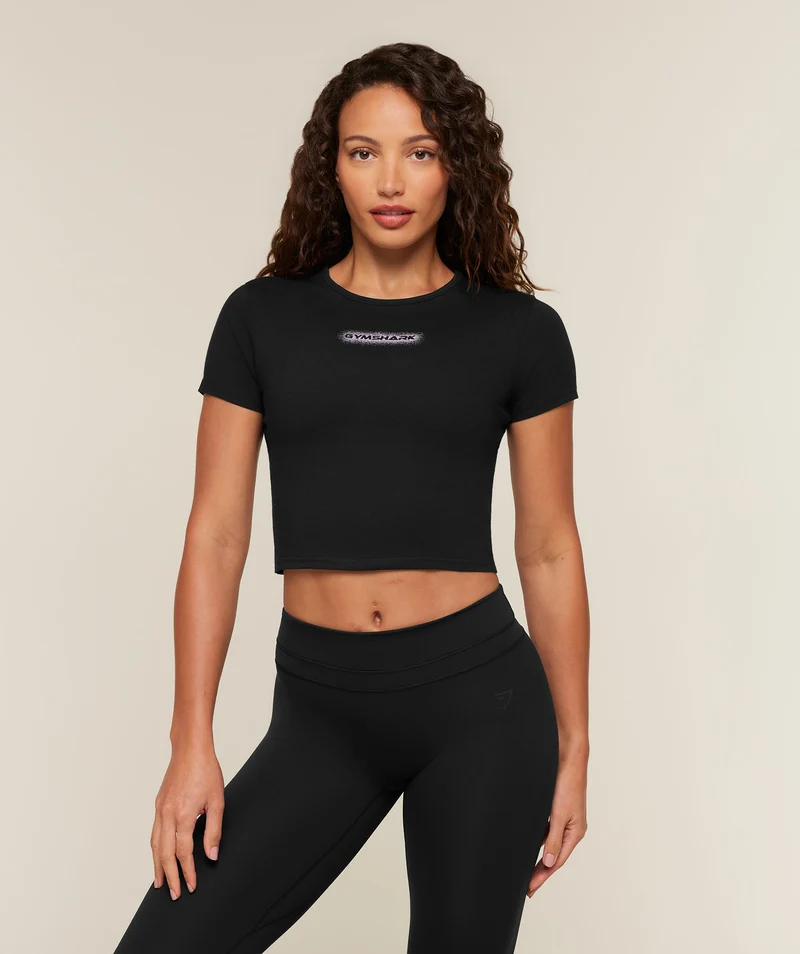 Gymshark For The Ones Who Show Up Graphic Baby Tee - Black