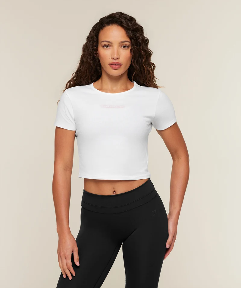 Gymshark For The Ones Who Show Up Graphic Baby Tee - White