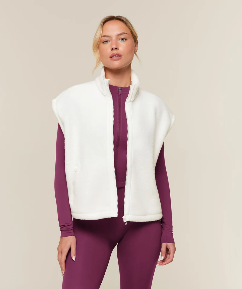 Gymshark Sherpa Gilet - Soft White
