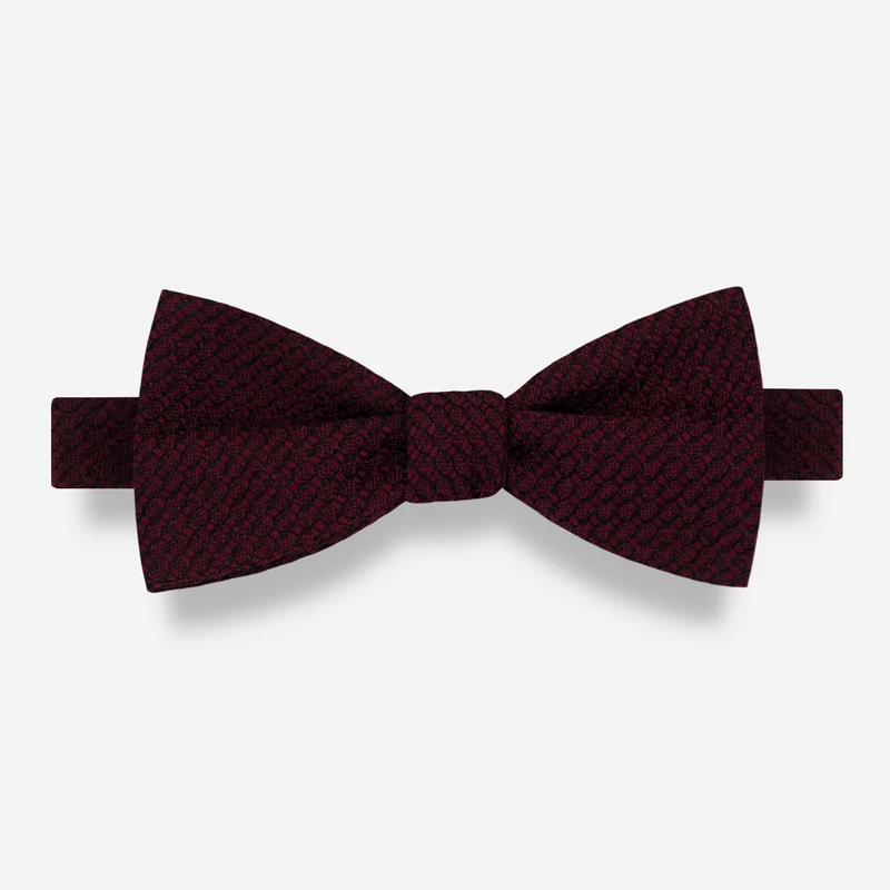 Solid Grenadine Burgundy Bow Tie