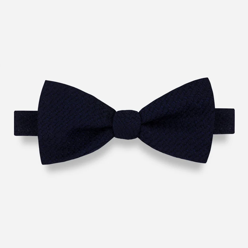 Solid Grenadine Navy Bow Tie