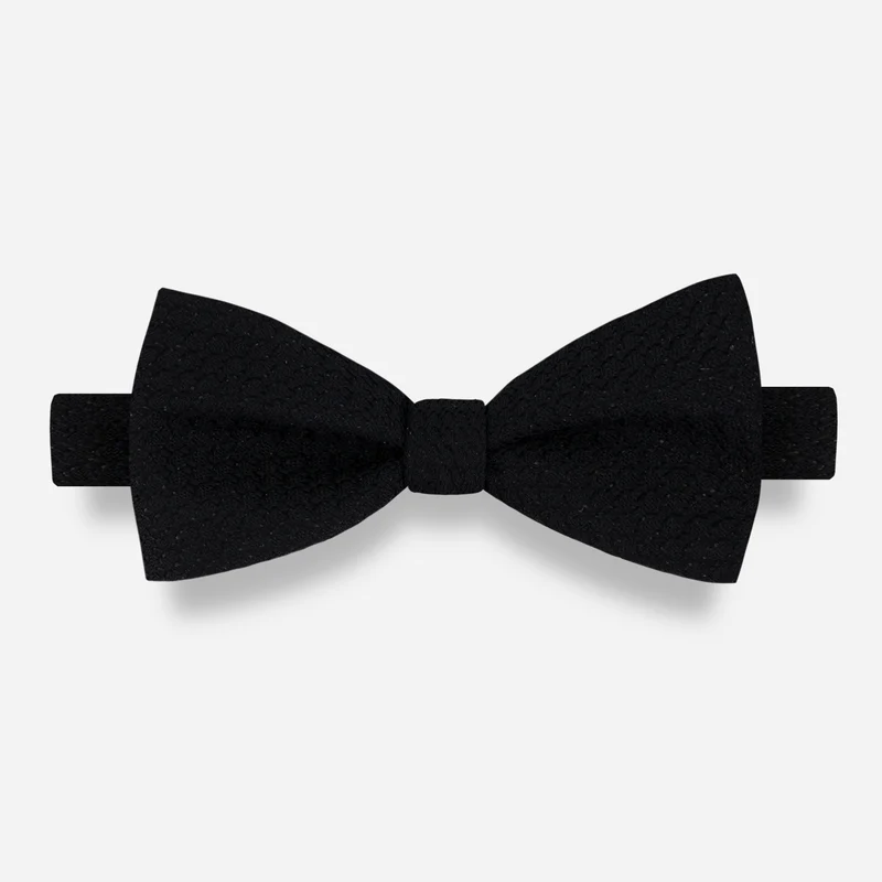 Solid Grenadine Black Bow Tie