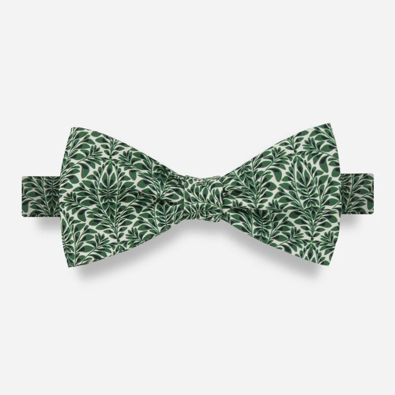 Kate Lower x The Tie Bar Leaf Diamond Basil Bow Tie