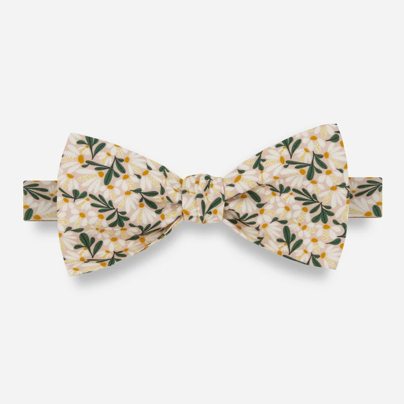 Kate Lower x The Tie Bar Floral Scatter Nude Bow Tie