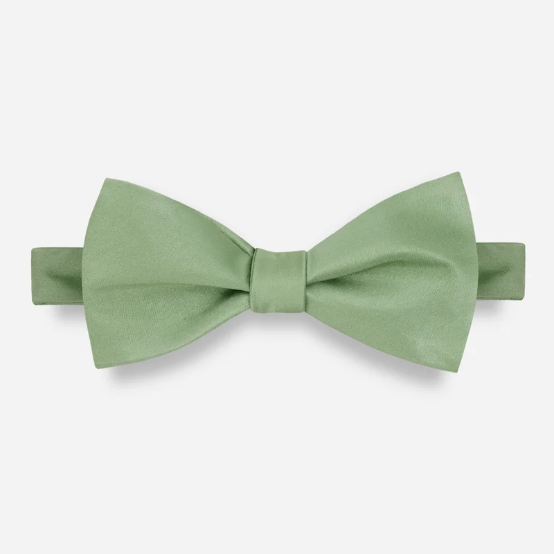 Solid Satin Sage Green Bow Tie