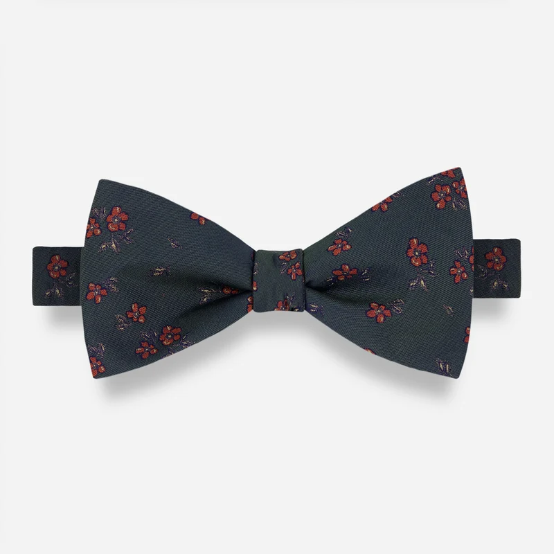 Fall Florals Hunter Green Bow Tie
