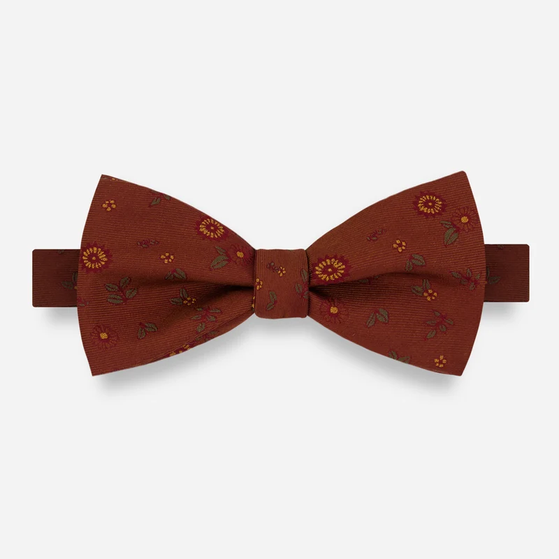 Fall Florals Rust Bow Tie