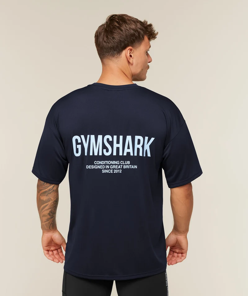 Gymshark Conditioning Club Oversized T-Shirt - Heavy Blue/Tranquil Blue