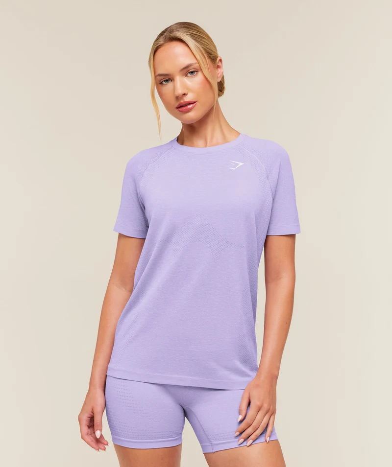 Gymshark Vital Seamless 2.0 Light T-Shirt - Pace Purple/Marl