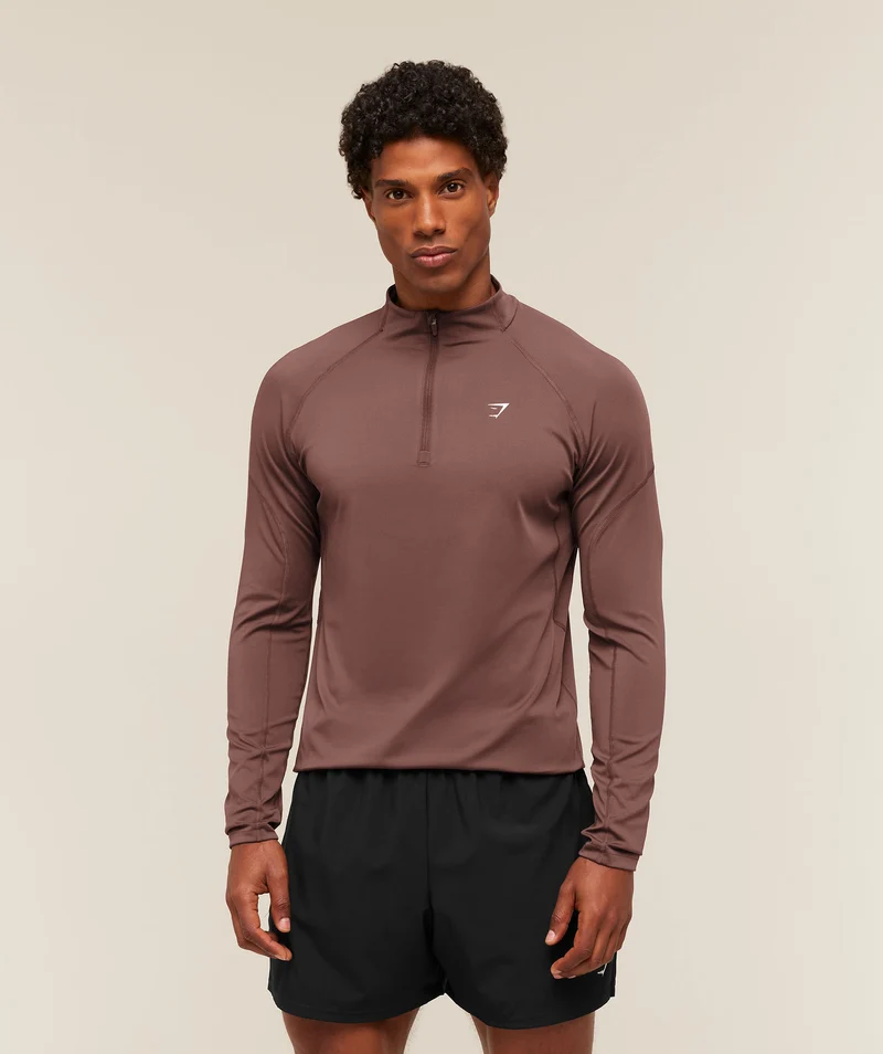 Gymshark Performance 1/4 Zip - Espresso Brown