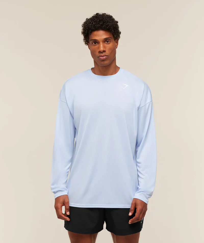 Gymshark Arrival Oversized Long Sleeve T-Shirt - Tranquil Blue