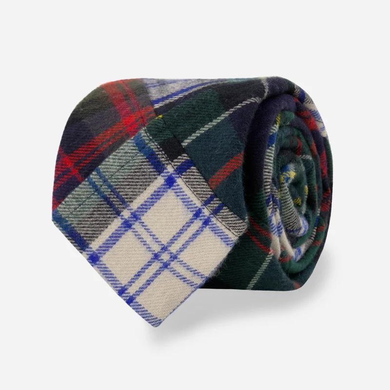 Patchwork Plaid Red Tie
