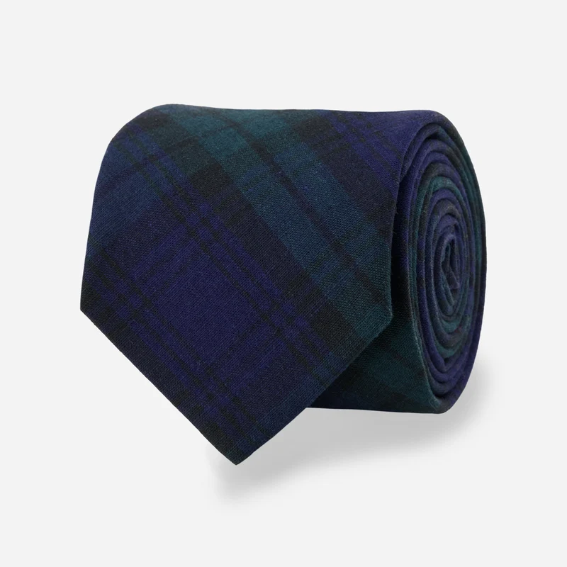 Blackwatch Tartan Plaid Navy Tie