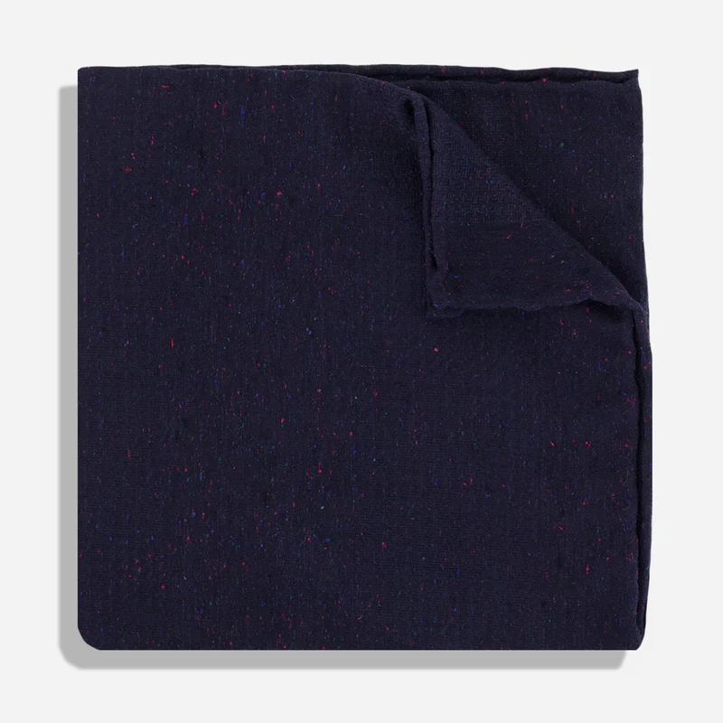 Modena Houndstooth Navy Pocket Square