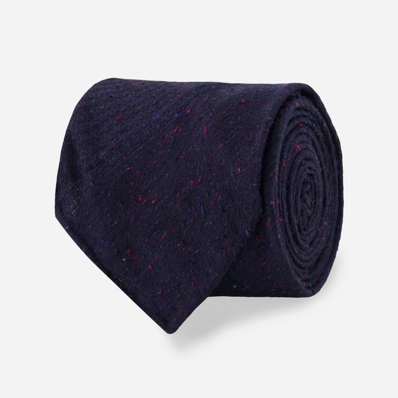 Modena Houndstooth Navy Tie