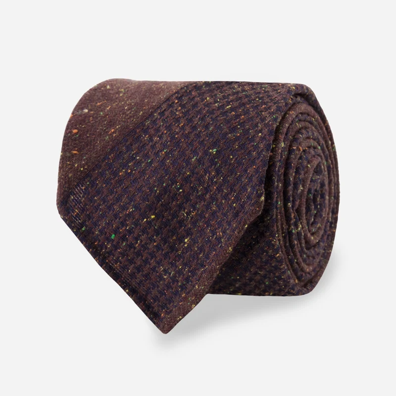 Modena Houndstooth Chocolate Brown Tie
