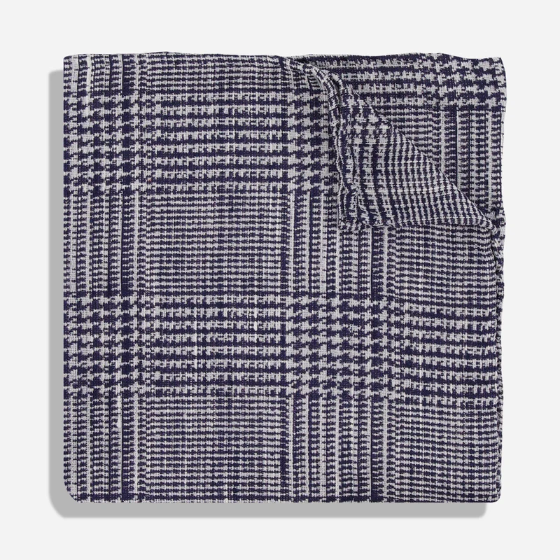 Palermo Plaid Navy Pocket Square
