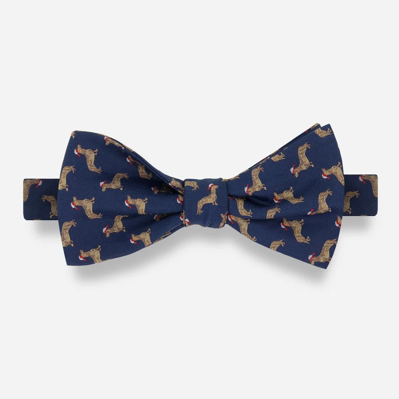 Sleigh Hound Navy Bow Tie