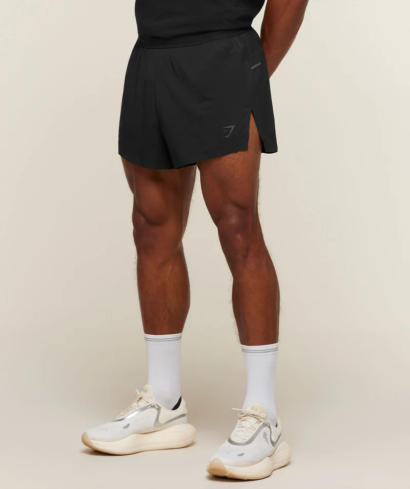Gymshark Running Elite High Split Race Day Shorts - Black