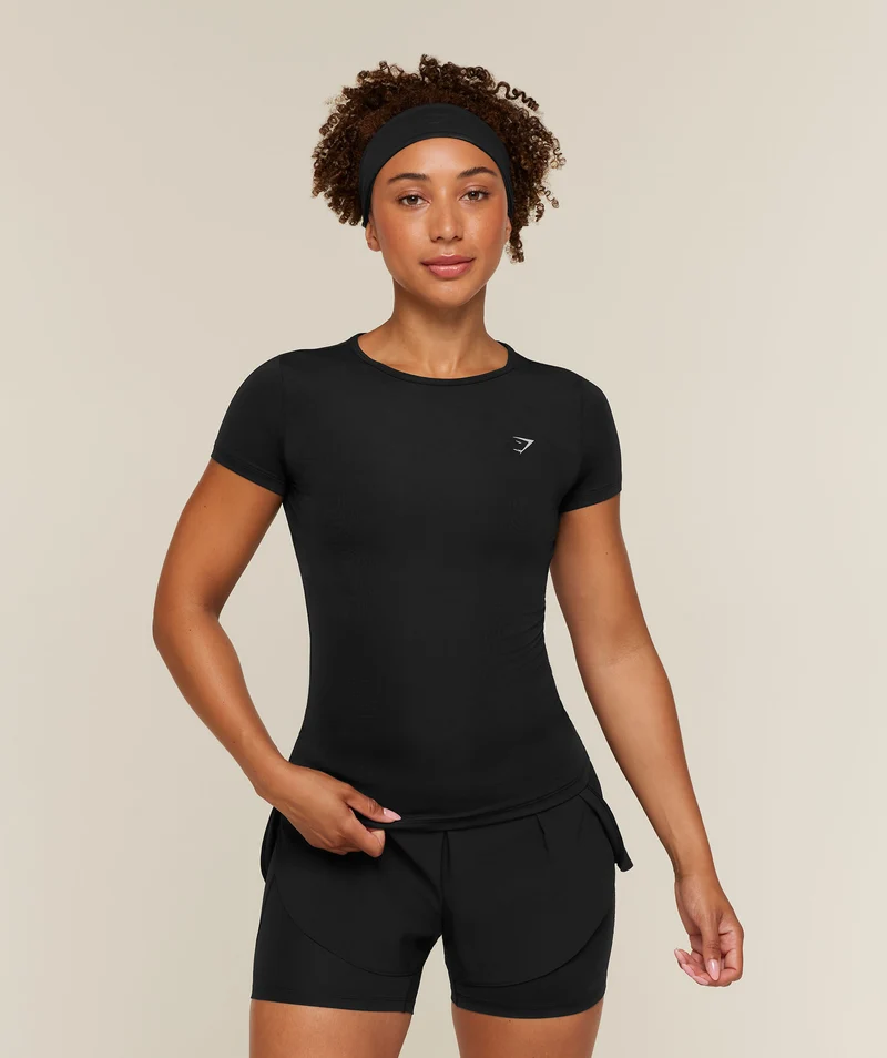Gymshark Running Back Vent T-Shirt - Black