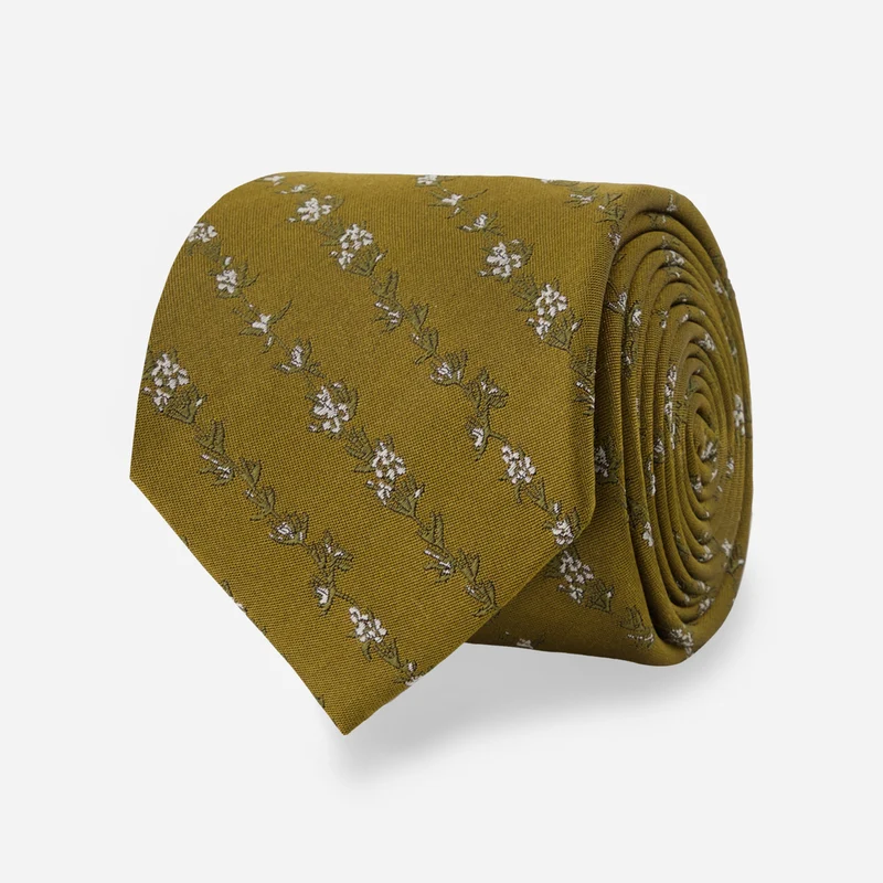 Kelly Ventura x The Tie Bar Climbing Vines Dark Khaki Tie
