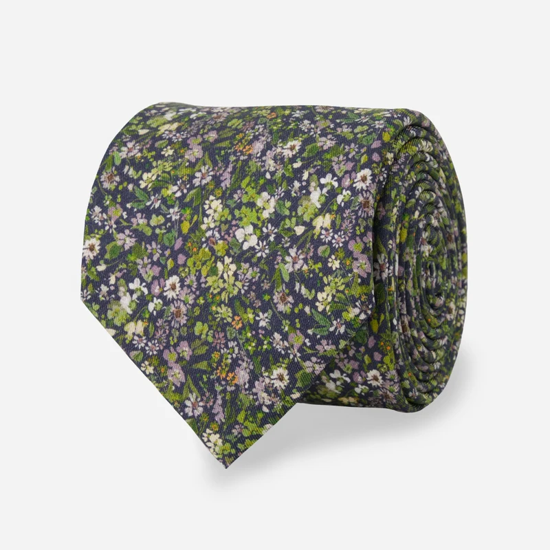 Kelly Ventura x The Tie Bar Perennials Floral Twilight Blue Tie