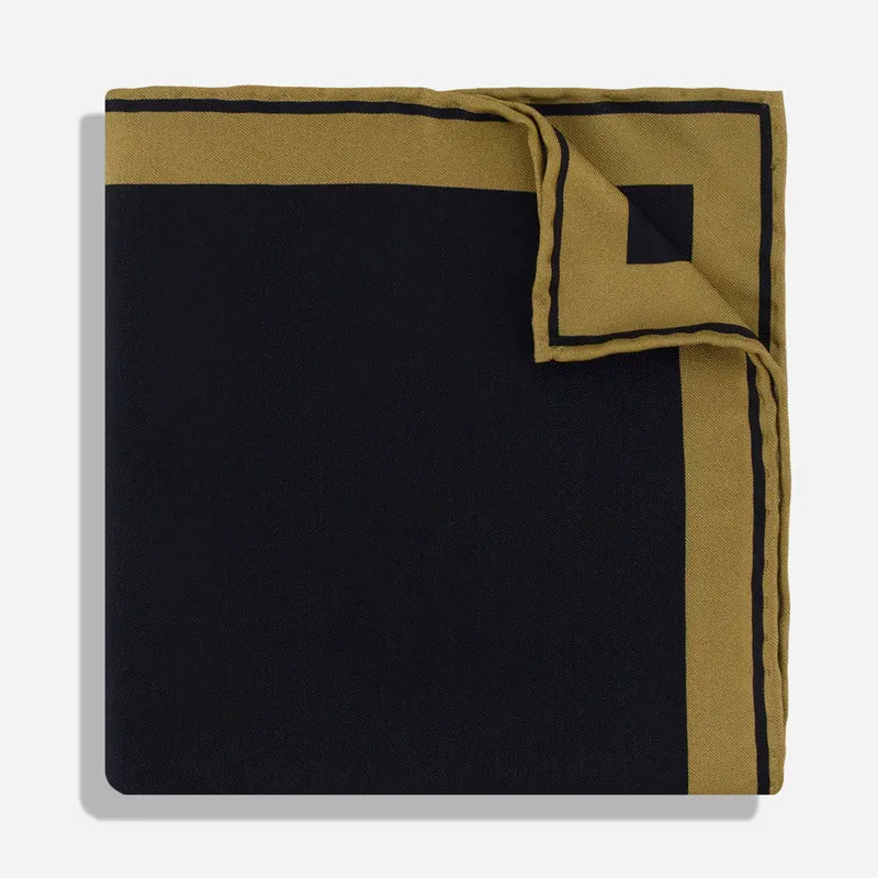 Alma Mater Heritage Anchor Down Stripe Black Pocket Square
